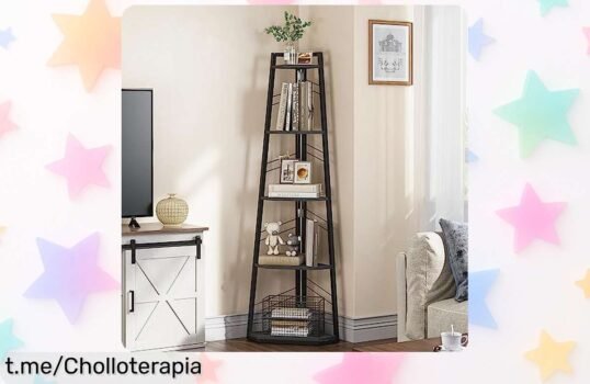 Estantería esquinera industrial YITAHOME de 5 niveles: aprovecha cada rincón con estilo a un precio súper rebajado y dale vida a tu hogar ¡no te quedes sin la tuya!