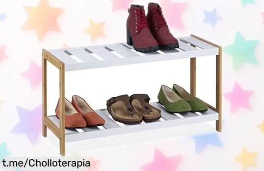 Estantería para zapatos Relaxdays con 2 niveles a precio de ganga, organizada y moderna: ¡no dejes que tus zapatos se pierdan más, hazte con ella ya!