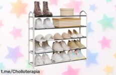 Estantería para zapatos WOLTU de 5 niveles, ideal para tu entrada o dormitorio; un ofertón práctico que te ayudará a mantener todo en orden y con poco espacio. ¡No la dejes escapar!
