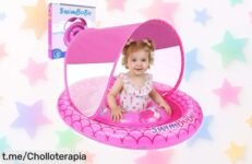Flotador inflable Coikes para bebé con sombrilla y asiento de seguridad a un precio loco, ¡deja que tu pequeño se divierta en el agua sin preocupaciones!