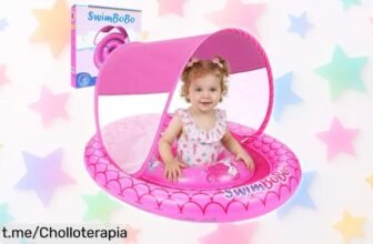 Flotador inflable Coikes para bebé con sombrilla y asiento de seguridad a un precio loco, ¡deja que tu pequeño se divierta en el agua sin preocupaciones!