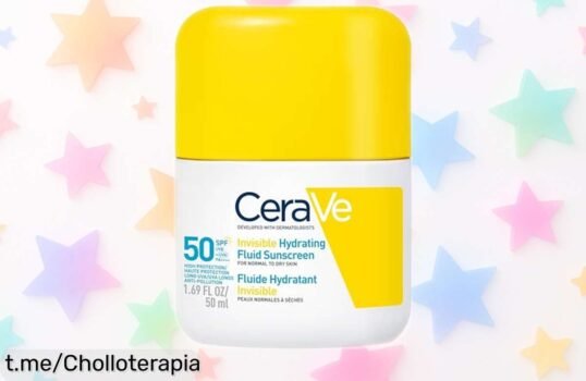 Fluido protector hidratante CeraVe SPF50 para tu piel, ¡ofertón increíble! Una protección ligera y no grasosa que te hará lucir radiante cada día. No dejes pasar esta oportunidad única.