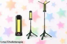 Foco LED portátil Arofaue con trípode y soporte magnético, ¡un chollo increíble! 7 modos de luz y batería que dura un montón. Este precio no lo verás otra vez, aprovecha el momento.