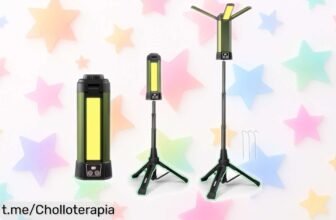 Foco LED portátil Arofaue con trípode y soporte magnético, ¡un chollo increíble! 7 modos de luz y batería que dura un montón. Este precio no lo verás otra vez, aprovecha el momento.