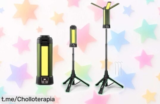 Foco LED portátil Arofaue con trípode y soporte magnético, ¡un chollo increíble! 7 modos de luz y batería que dura un montón. Este precio no lo verás otra vez, aprovecha el momento.