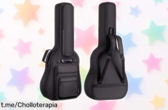 Funda acolchada para guitarra acústica CAHAYA CY0181, super chollo con 6 bolsillos para que lleves todo organizado y cuides tu instrumento como se merece. ¡No te quedes sin ella!