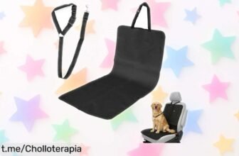 Funda impermeable para asiento de coche Xiruiubao que protege contra pelos y arañazos, un super chollo que cuida a tu perro mientras viaja seguro ¡No te lo pierdas!