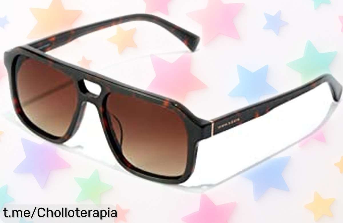Gafas de sol aviador Hawkers CROUPIER con montura XXL y lentes degradadas; sí, un ofertón que no puedes dejar escapar y te hará brillar este verano.