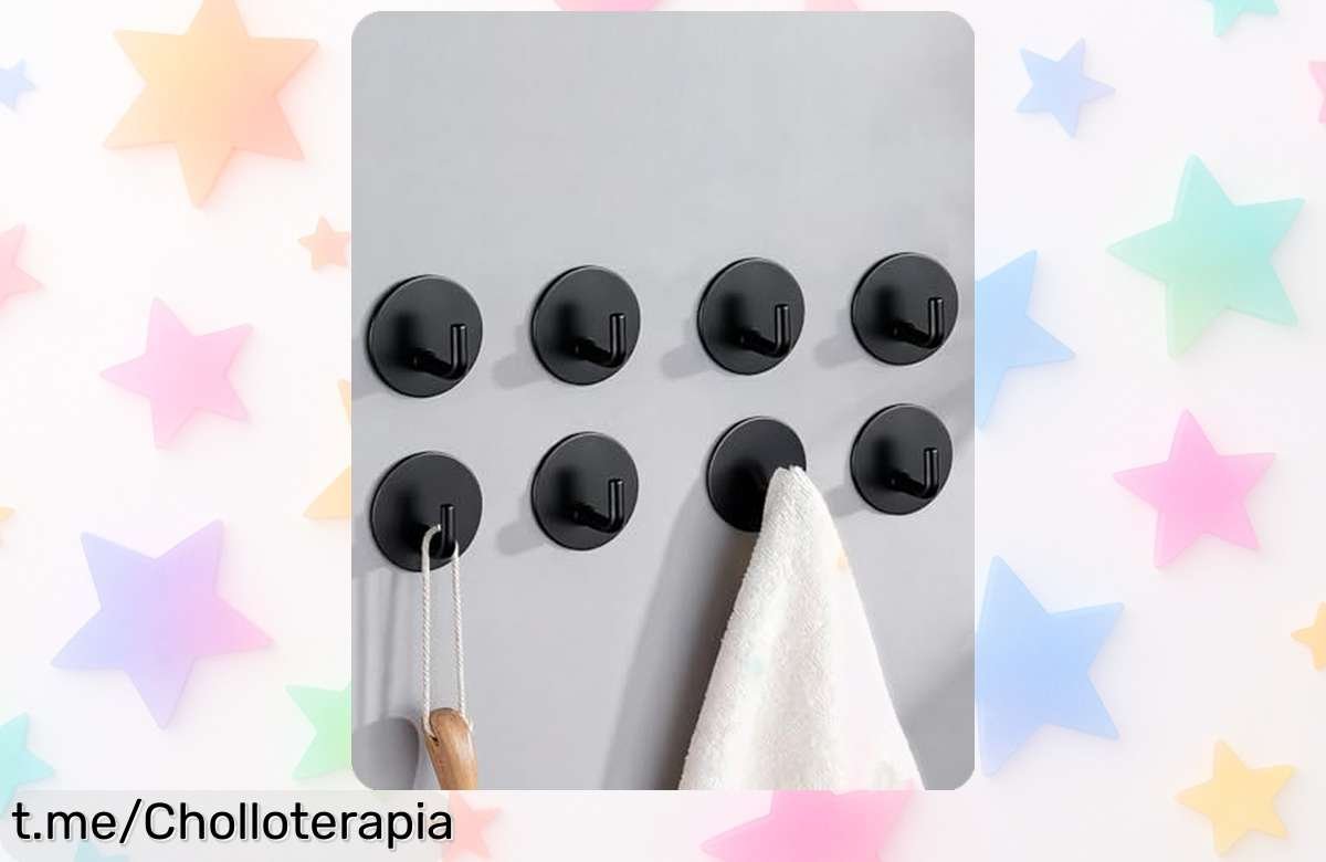 Ganchos autoadhesivos CCDecor para colgar toallas y llaves, pack de 8 super resistentes a precio loco ¡Organiza tu hogar ya con este ofertón irrepetible!