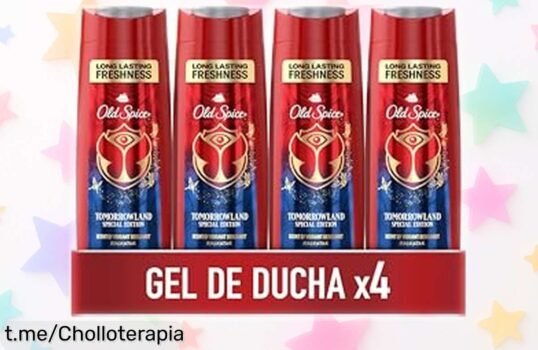 Gel 3 en 1 Old Spice Tomorrowland: pack de 4 botellas, limpieza total y aroma fresco que dura todo el día a un precio loco que hoy puedes aprovechar. ¡No lo dejes escapar!