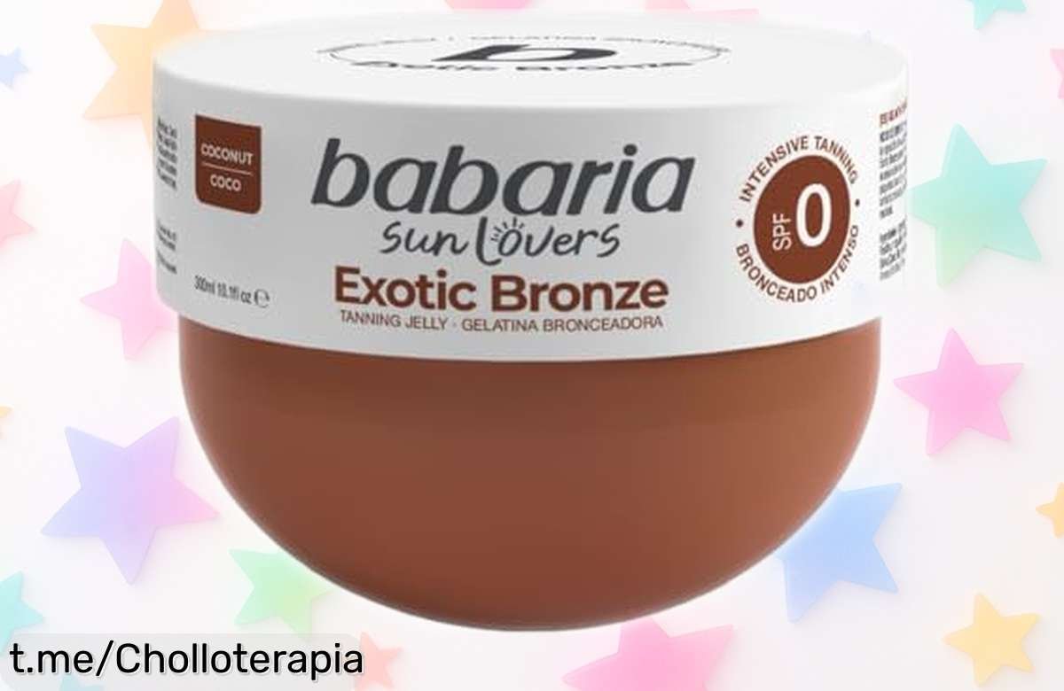 Gelatina bronceadora Babaria Exotic Bronze con aceite de coco: brillo dorado y un descuentazo que no te querrás perder, ¡obtén el tuyo antes de que se acabe!