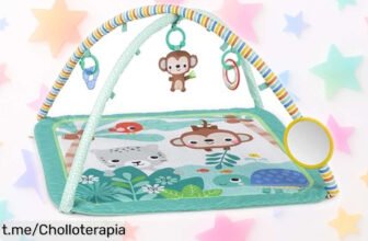 Gimnasio de actividades Bright Starts Palm Party con 4 juguetes desmontables y lavables a máquina, ¡aprovecha este chollazo que te hará sonreír!