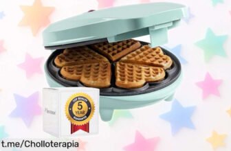 Gofrera Bestron con diseño retro que hace 5 corazones en un toque: ¡un ofertón irresistible para disfrutar momentos dulces y compartir sonrisas ya!
