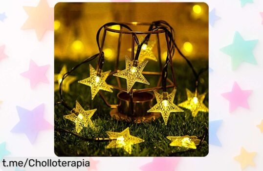 Guirnalda solar con 100 LEDs para iluminar tu hogar a un precio loco, crea el ambiente perfecto ahora y no dejes pasar esta oportunidad única.