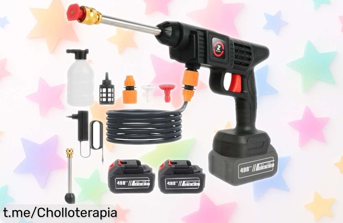Hidrolimpiadora a batería 21V MAX: ¡Autonomía impresionante y sin enredos por un precio increíble que no volverás a ver! Transforma la limpieza en tu jardín o coche ahora mismo.
