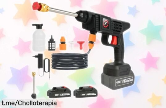 Hidrolimpiadora a batería 21V MAX con dos baterías: limpieza potente y rápida para coche, jardín y terraza, toda una oportunidad que no te puedes dejar escapar. ¡Hazla tuya ahora!