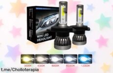 Ilumina tu camino con el pack de 2 bombillas LED de alta potencia, una oferta única que no puedes dejar pasar para disfrutar conduciendo seguro y sin preocupaciones.