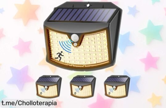Ilumina tu jardín con el impresionante pack de 4 luces solares con sensor de movimiento, ¡aprovéchate del precio rebajado y despídete a la oscuridad!