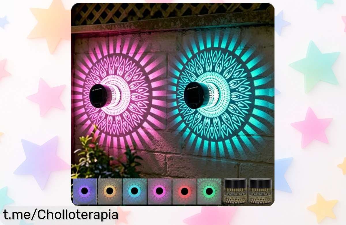 Ilumina tu jardín con luces solares mandala en pack de 2, un ofertón mágico que te hará sentir como en un cuento. ¡No dejes pasar esta oportunidad única!