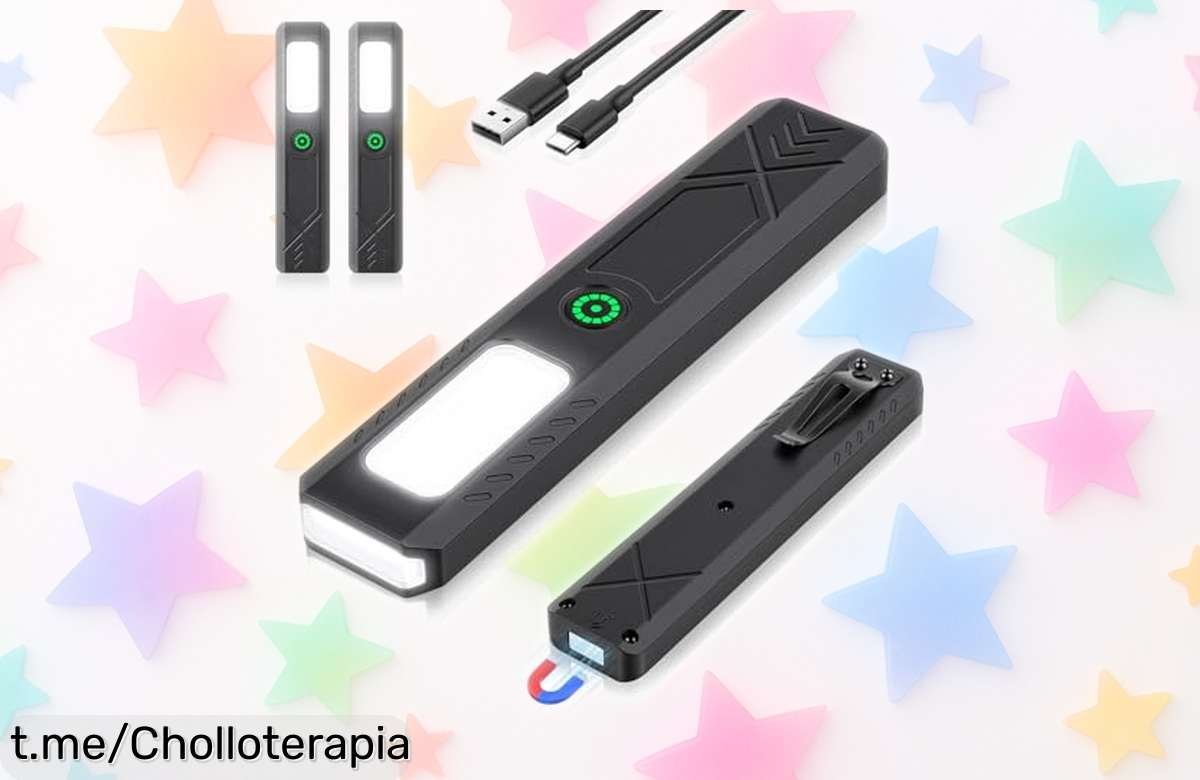 Impactante mini linterna plana EDC ABOHU, luz potente y base magnética: ¡2 piezas a un precio loco que no te lo vas a creer! Brilla cuando más lo necesitas.