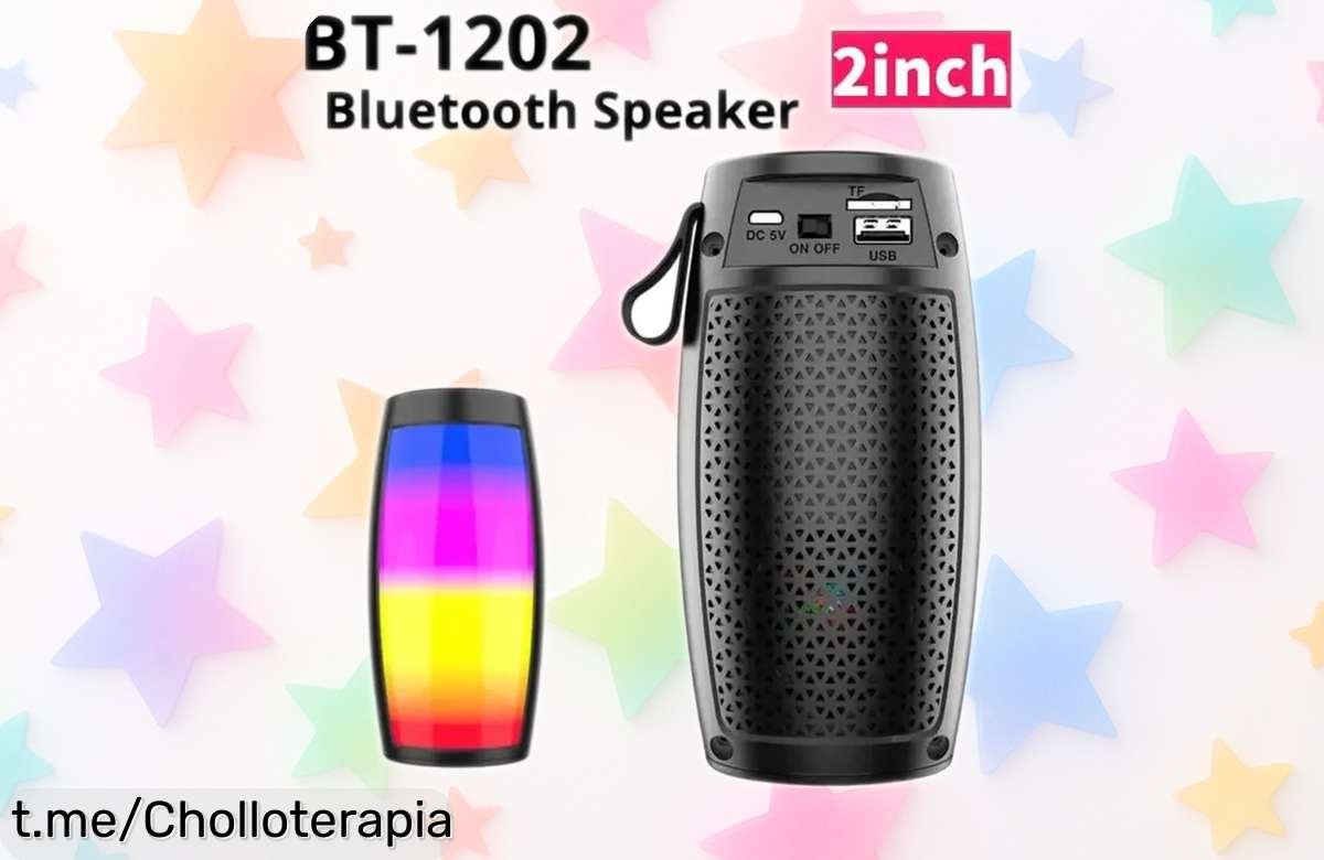 Impresionante altavoz Bluetooth Lanfy BT1202 con luces LED 360 a un precio de locura, la música en tus manos para cada momento ¡No te quedes sin él!