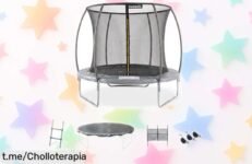 Impresionante cama elástica de 250cm con red interior y accesorios a un precio regalado, ¡diversión segura para los peques que no te puedes perder!