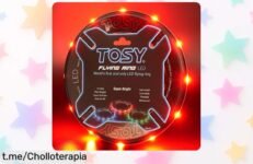 Impresionante pack de 12 anillos voladores TOSY con LEDs brillantes a un precio regalado que hará las delicias de los peques en la piscina y la playa, ¡no te lo pierdas!