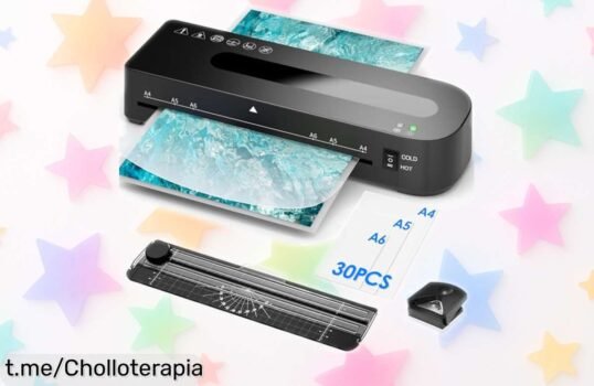 Impresionante plastificadora A4 4 en 1 con calentamiento rápido y cortador incluido, ¡un chollazo que no puedes dejar escapar para mantener tus trabajos siempre perfectos!
