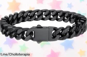 Impresionante pulsera de cadena cubana Bestyle en acero negro a un precio de escándalo, ¡lleva contigo el estilo Miami que todos quieren! No lo pienses más, hazla tuya ya.