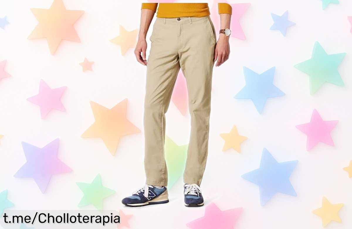 Impresionantes pantalones chinos elásticos Amazon Essentials para hombre, perfectos para cualquier ocasión a un precio brutal; ¡no te quedes sin los tuyos y siente la diferencia!