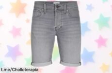 Impresionantes pantalones cortos Jack & Jones con estilo desgastado y bolsillo relojero, ¡ahora a un precio regalado que no te puedes perder!