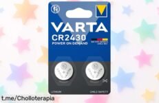 Impresionantes pilas de botón Varta CR2430 en pack de 2, precios rebajados y con hasta 10 años de duración. ¡No te quedes sin batería cuando más la necesitas!