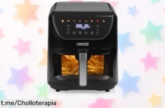Increíble Oye, Princess SlimFry Airfryer 8L con pantalla táctil a un precio loco: cocina crujiente y saludable en un plis. ¡No dejes pasar esta oportunidad única de disfrutar sin aceite!