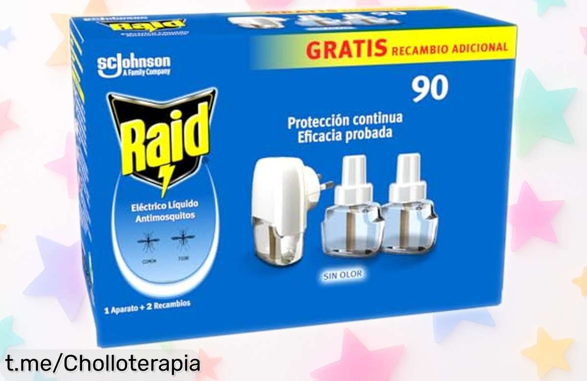 Increíble Raid líquido eléctrico con 2 recambios para disfrutar de hasta 90 noches sin mosquitos, ¡una oferta que te hará dormir feliz y tranquilo!