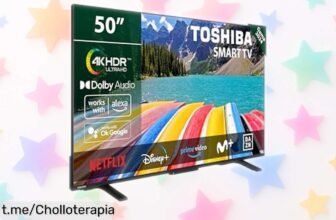 Increíble Smart TV Toshiba de 50” con imagen 4K y sonido Dolby, ¡rebajado para que disfrutes del cine en casa como nunca antes! No te quedes sin la tuya.