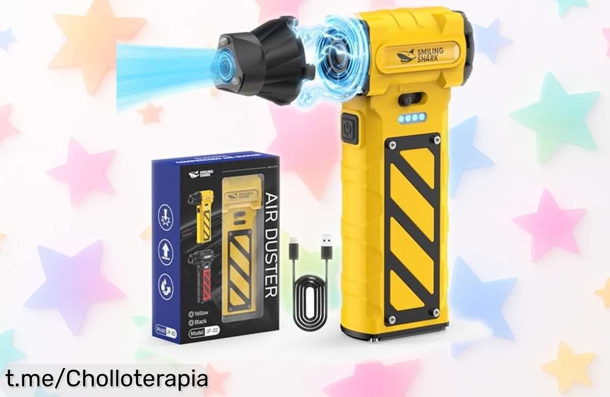 Increíble aire comprimido eléctrico Smiling Shark JF02 a precio loco, sopla polvo a 110000 RPM y te da más de hora y media de uso: ¡Es el momento perfecto para dejarlo en casa!