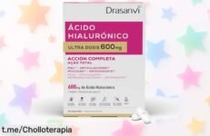Increíble bote de 60 comprimidos de ácido hialurónico Drasanvi para lucir una piel maravillosa y un cabello fuerte a un precio que no creerás, ¡aprovecha esta oferta ya!
