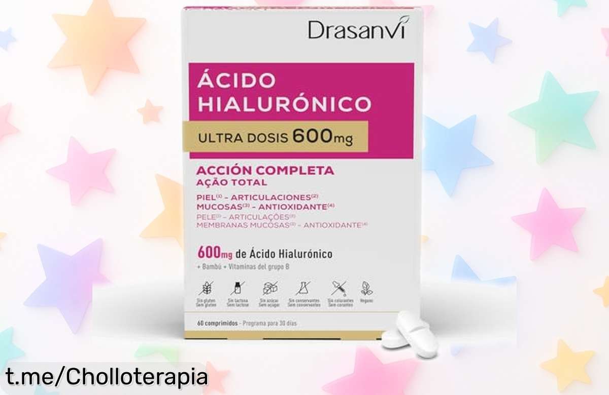 Increíble bote de 60 comprimidos de ácido hialurónico Drasanvi para lucir una piel maravillosa y un cabello fuerte a un precio que no creerás, ¡aprovecha esta oferta ya!