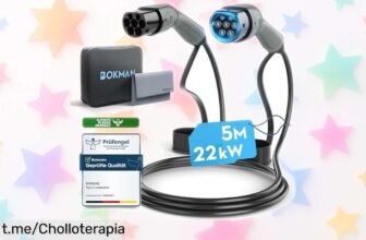 Increíble cable de carga rápida tipo 2 Bokman, ¡rebajado y listo para que cargues tu coche eléctrico en un pispás! Dale potencia a tus viajes antes de que se acabe esta oferta.