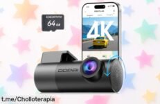 Increíble cámara DDPAI Mini Pro 4K para tu coche, con visión nocturna y control desde el móvil; ¡aprovecha este ofertón a un precio de ganga antes que se acabe!