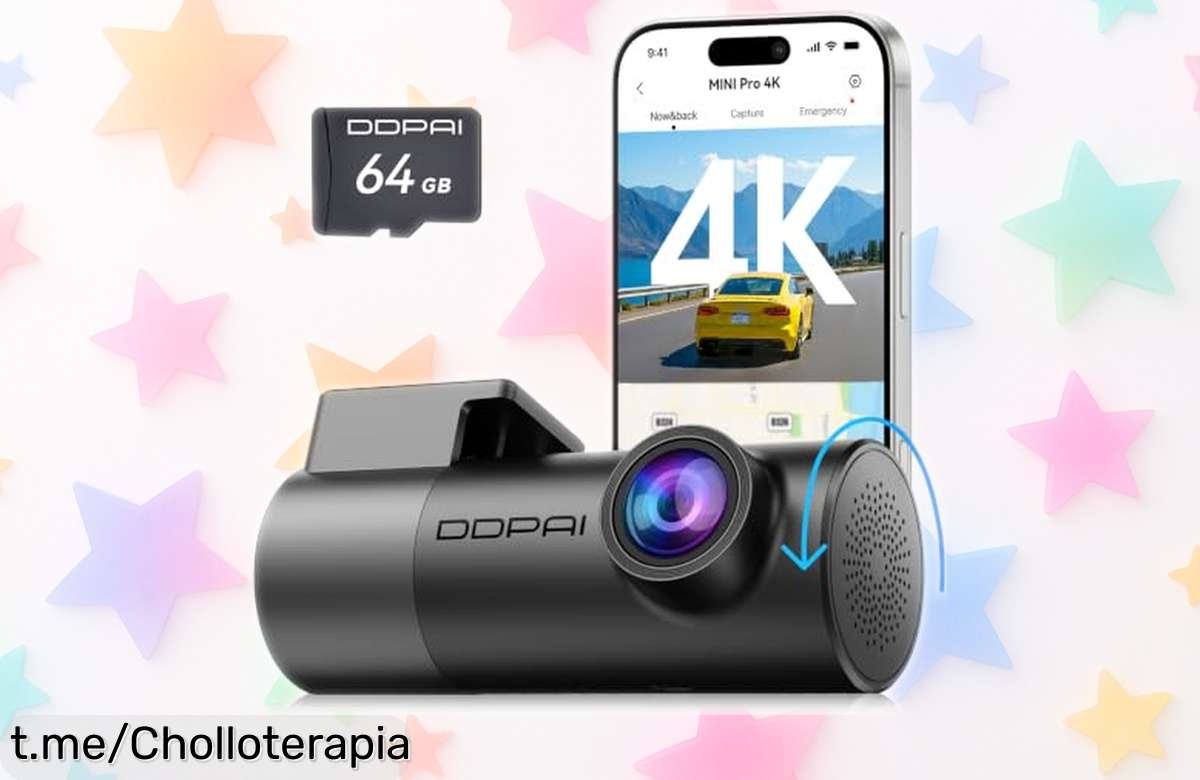 Increíble cámara DDPAI Mini Pro 4K para tu coche, con visión nocturna y control desde el móvil; ¡aprovecha este ofertón a un precio de ganga antes que se acabe!