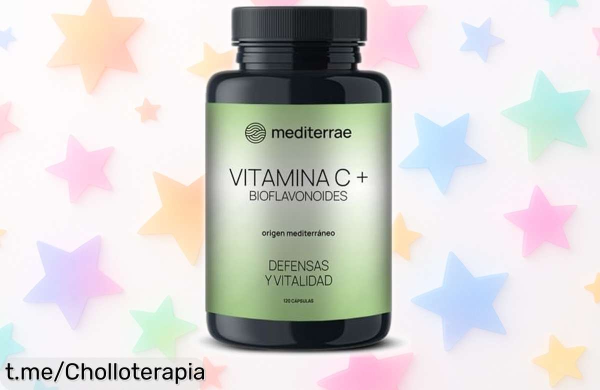 Increíble cápsulas veganas de vitamina C Mediterrae para fortalecer defensas y cuidar tu piel, ¡un precio que parece un regalo limitado!