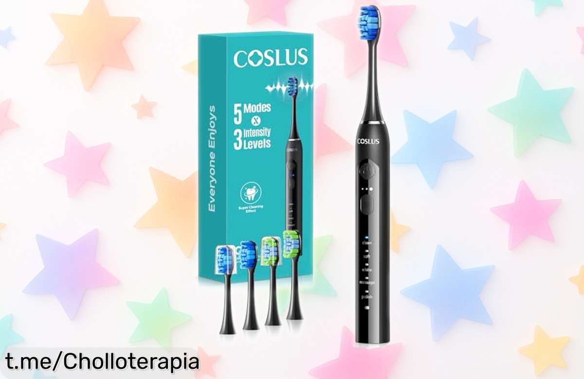 Increíble cepillo eléctrico sónico COSLUS C30 con 5 modos y cabezales variados a precio de risa, ¡disfruta de una limpieza premium que te encantará!