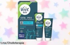 Increíble crema depilatoria para hombres Veet Men en pack de 2 con bálsamo postdepilación que hará que tu piel se sienta fresca y libre de irritaciones. ¡No te quedes sin ella!