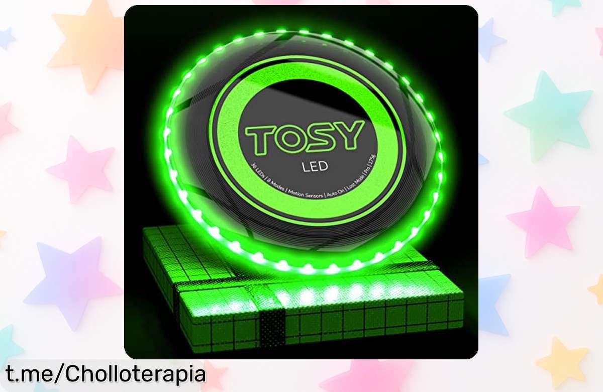 Increíble frisbee TOSY con 36 LEDs que brillan en la oscuridad, el regalo perfecto para divertir a niños y adolescentes ya rebajado; ¡haz de cada lanzamiento una aventura mágica!