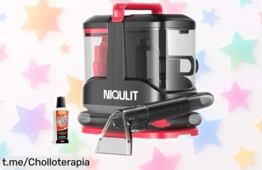 Increíble limpiador portátil de tapicería con succión potente, perfecto para eliminar manchas difíciles y dejar todo reluciente sin complicaciones. ¡No te pierdas este ofertón!