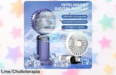 Increíble mini ventilador de mano recargable, ideal para llevar a todas partes – ¡precio irreal que se va volando! No te quedes sin el tuyo y disfruta del frescor dondequiera que vayas.
