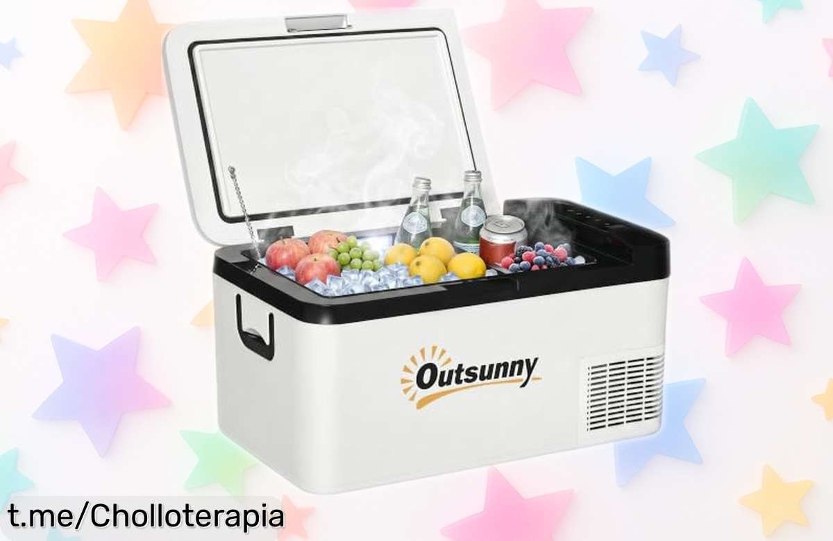 Increíble nevera portátil eléctrica Outsunny 18L para disfrutar del fresquito donde quieras, nunca había tenido un precio tan bajo y fácil de usar. ¡No te quedes sin la tuya!