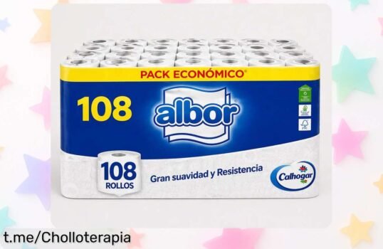 Increíble pack de 108 rollos de papel higiénico Colhogar Albor, suave y resistente a un precio regalado que no puedes dejar pasar. ¡Haz tu hogar más cómodo hoy!