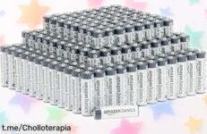 Increíble pack de 150 pilas AA Amazon Basics, ¡rebajadas y listas para acompañarte hasta por 5 años en todos tus gadgets! No te quedes sin energía.
